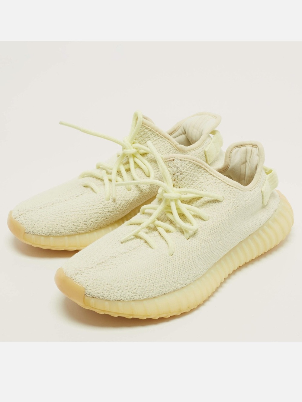 Yeezy x Adidas Boost 350 V2 Butter men’s Sz 9.5 Light Yellow Knit Fabric Low Top